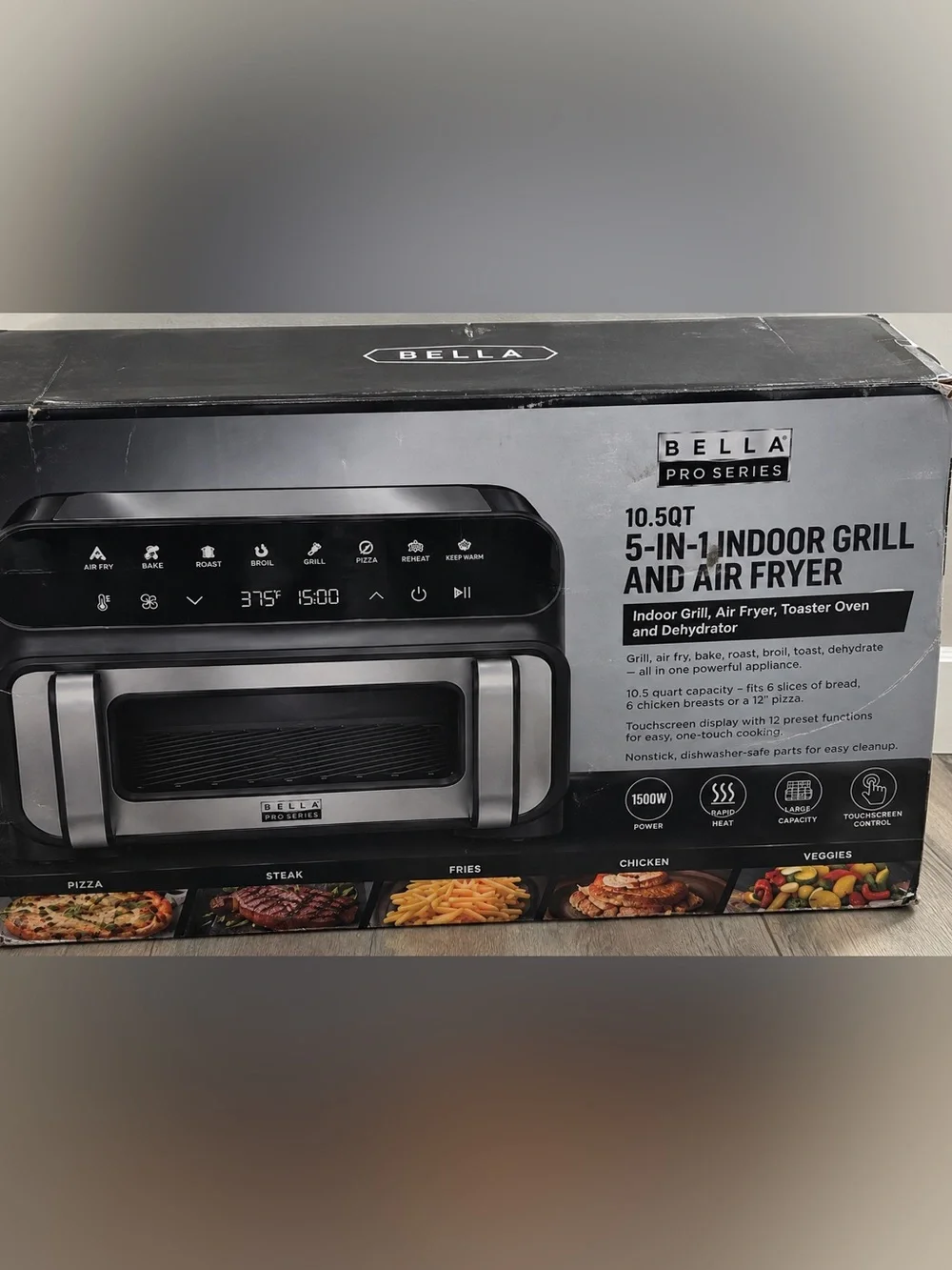 bella pro series Stainless Steel and Black Countertop Air Fryer Oven